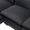 Modern U-Shaped Sectional Sofa With Waist Pillows, 6 Seat Upholstered Symmetrical Sofa Furniture, Sleeper Sofa Couch With Chaise Lounge - Gray - Image 8