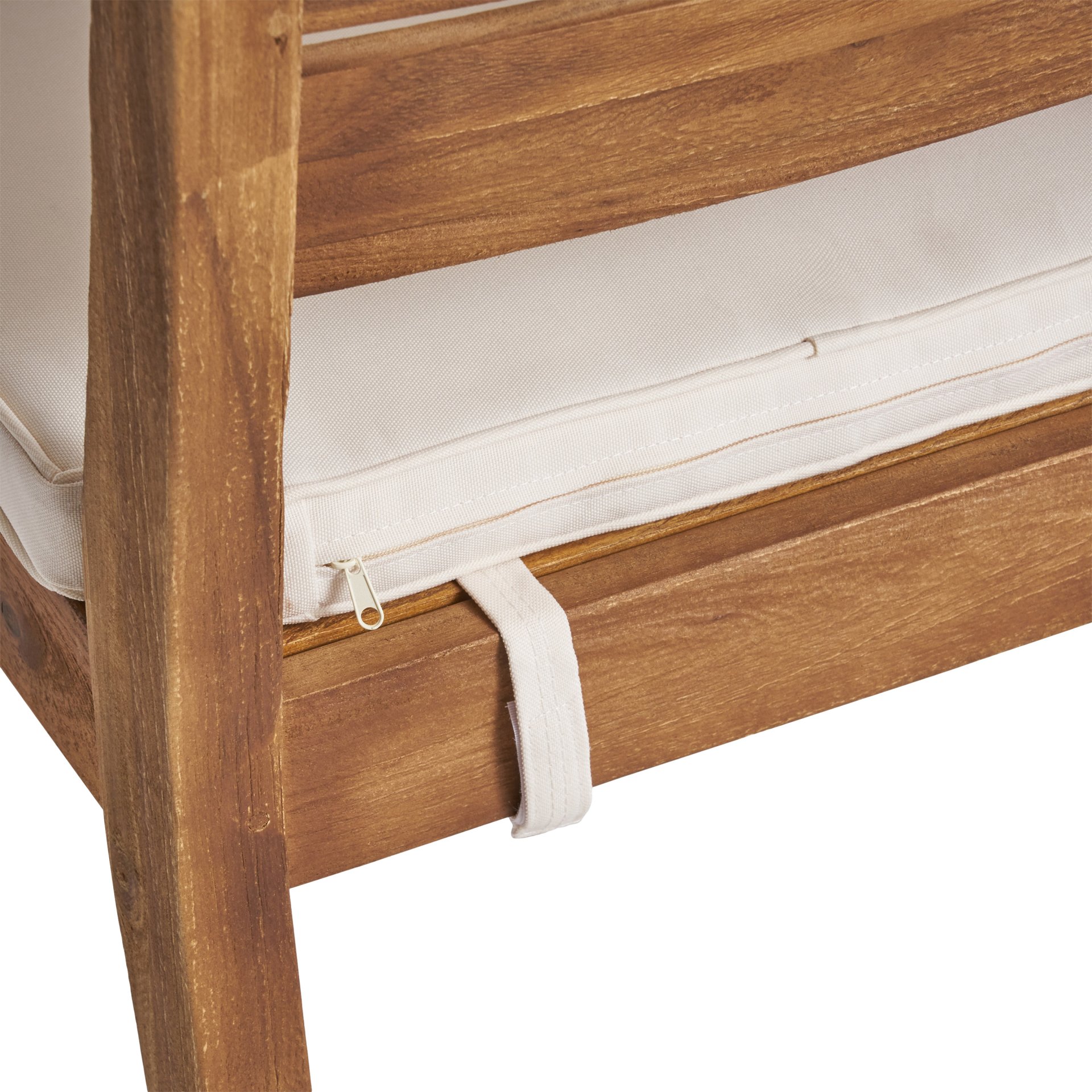 Outdoor 6 Seater Expandable Dining Set With Cushions - Sandblasted Natural / Beige - Image 12