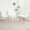 Modern Dining Chair (Set of 4), Cloth Upholstered, Electroplated Metal Legs, Versatile For Home Use - White - Image 2