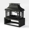 40" Wood Burning Fireplace, 50000 Btu Steel Fire Pit, Wood Burning Chimney For Outside Patio Deck Garden Backyard - Black - Image 5