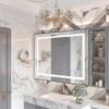 48X36" LED Bathroom Mirror, 3000-6000K Gradient Front And Backlit LED Mirror For Bathroom, 3 Colors Dimmable, Ip54 Enhanced Anti-Fog, Hanging Plates Wall Mount Lighted Mirror (Only Mirrors, Not Cabinets) - Silver - Image 13