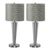 Lighting, Table Lamp, USB Port Included, Nickel Metal, Contemporary (Set of 2) - Silver - Image 2