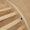 Modern Round Coffee Table With Grille Molding For Living Room, Bedroom, Or Balcony - Oak - Image 12