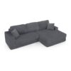 Modern Minimalist L Shape Modular Sectional Sofa With Compressed Corduroy Upholstery - Gray - Image 14