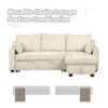 Pull Out Sleeper Sofa L-Shaped Couch Convertible Sofa Bed With Storage Chaise, Storage Racks And USB Ports - Beige - Image 6