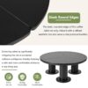 Round Petal Shaped Coffee Table Style Center Table With 3 Thick Legs Minimalist Irregular End Table With Sleek Round Edges For Living Room - Black - Image 6