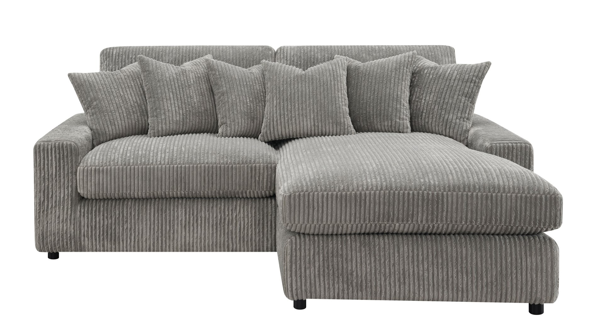 Tavia - Reversible Sectional Sofa With 6 Pillows - Gray - Image 8