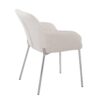 Daniella - Contemporary Dining Chair (Set of 2) - Chrome / Cream - Image 4