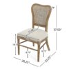 Classic Retro Dining Chair (Set of 2) With Rattan Backrest - Dark Brown / Beige - Image 3