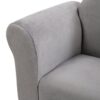 Kids Velvet Upholstered Chair With Ottoman For Comfortable Seating - Gray - Image 11