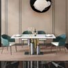 Dining Chairs, Modern Faux Leather Dining Metal Legs (Set of 2) - Green - Image 6