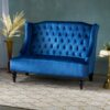 Nurturing - Upholstered Loveseat With Wing Back And Diamond Tufting - Navy Blue - Image 2