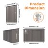 Metal Outdoor Storage Shed 4 X 9 Ft With Sloping Roof, Vents, And Side Door - Gray - Image 3