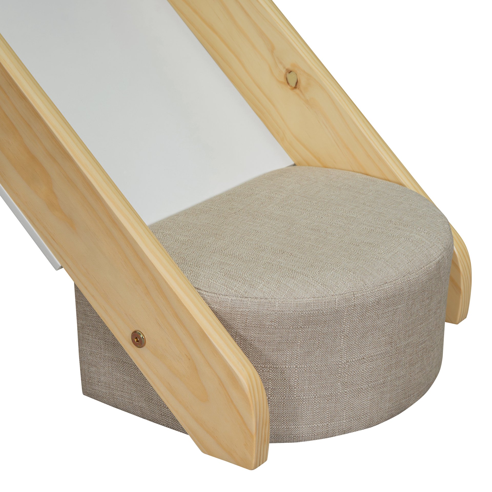 Twin Size Loft Bed With House Shaped Frame And Tent - Natural / Beige - Image 16