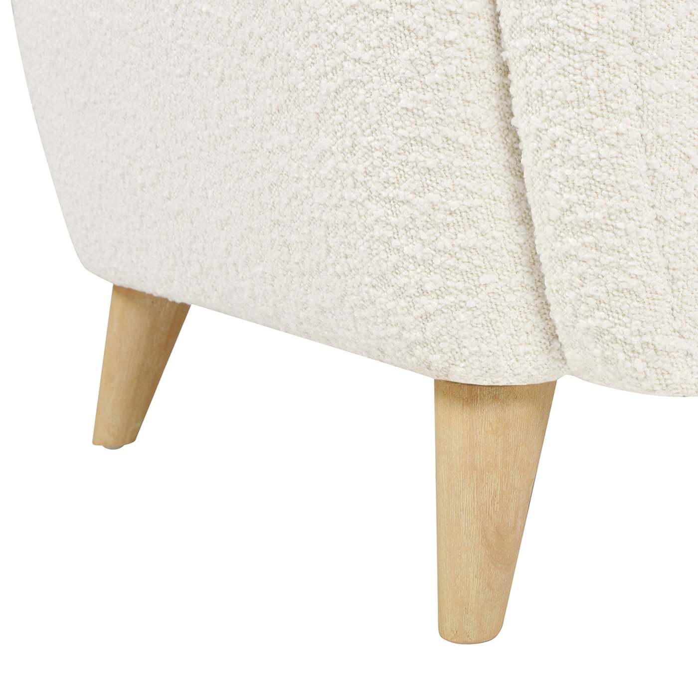 Lune - Curved Arm Accent Chair With Lumbar Pillow - Ivory White - Image 3