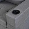Modern Sectional Sofa Set With L Shape Chaise Lounge, Cup Holder, 4 Seat - Gray - Image 18