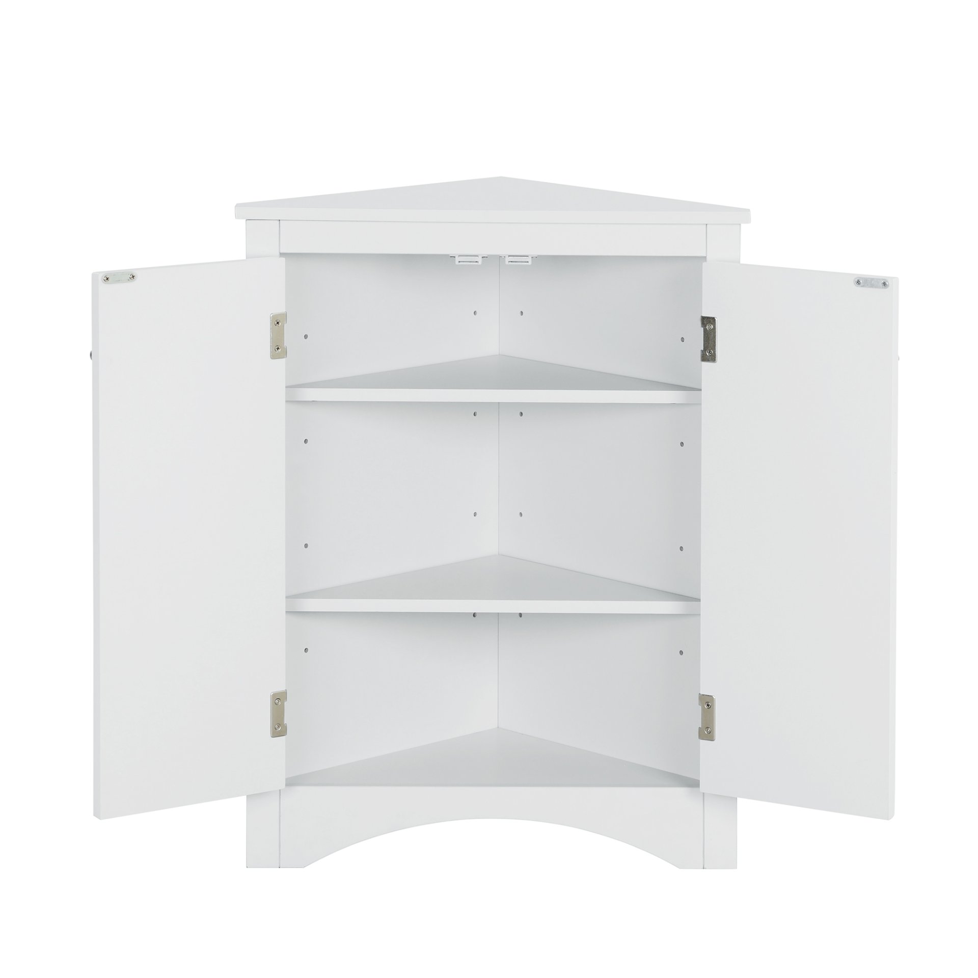 Triangle Bathroom Storage Cabinet With Adjustable Shelves, Freestanding Floor Cabinet For Home Kitchen - White - Image 15