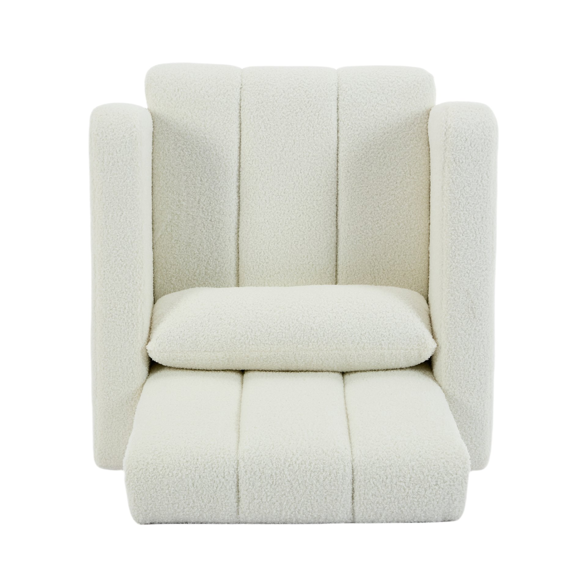 Accent Rocking Chair With Pillow, Spacious & Comfortable Seating For Living Room Or Bedroom - Cream White - Image 10