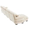 Modern L Shaped Sectional Cloud Sofa With Convertible Deep 4 Seater Design - Cream - Image 13