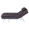 Padilla - Synthetic Leather Chaise Lounge With Pillow USB - Brown - Image 2
