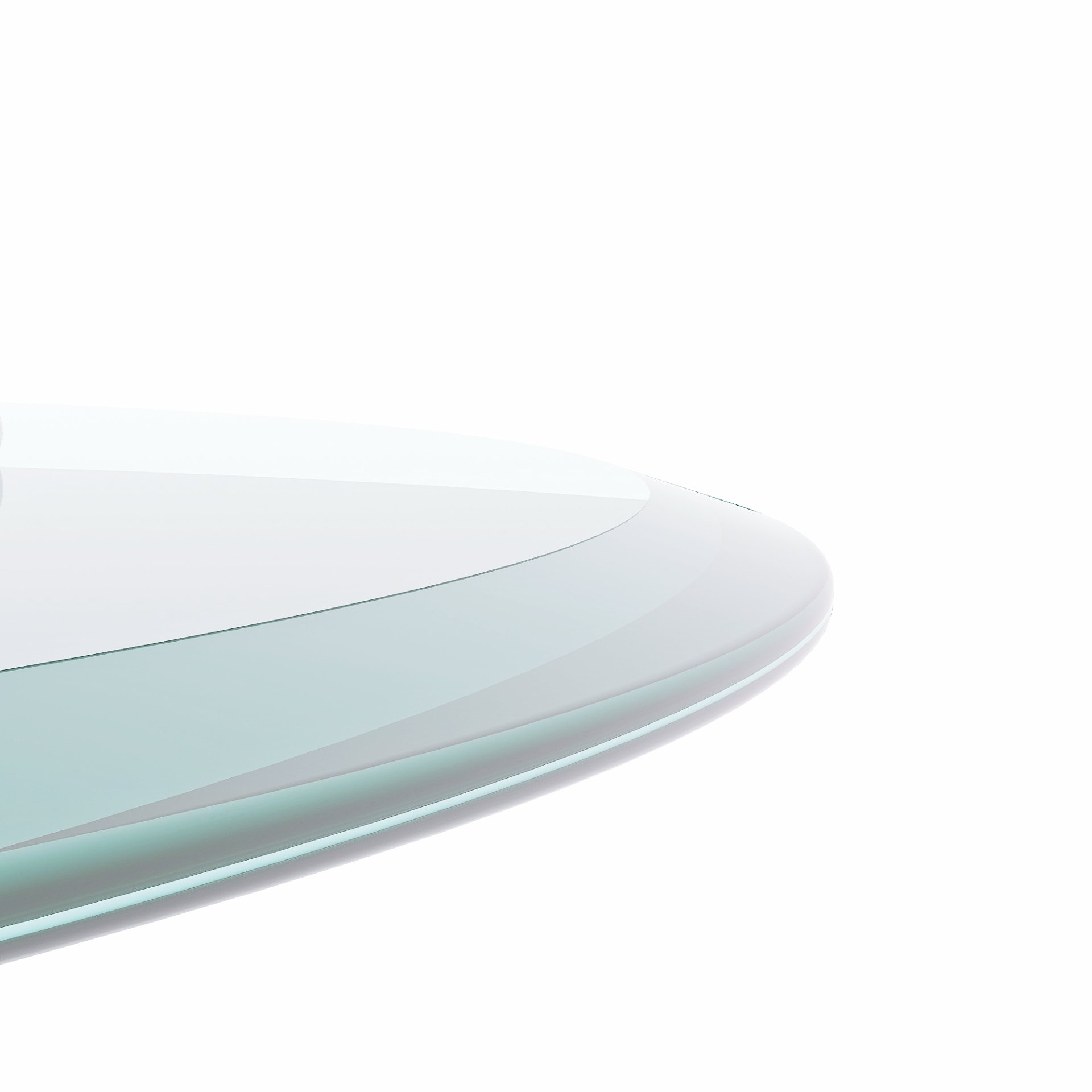 28" Round Tempered Glass Table Top Clear Glass 1 / 2" Thick Beveled Polished Edge - Transparent - Image 4