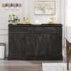Vintage Sideboard With 2 Drawers And Four Doors For Living Room, Bedroom, And Kitchen, Room Storage Cabinet - Black Brown - Image 2