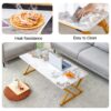 Coffee Table With A Natural And Smooth Marble Pattern On The Surface - Gold - Image 8