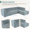 Modular Combination Living Room Sofa Set, Modern Minimalist Sofa, Living Room Upholstered Sofa Bed, Bedroom, 2 Pieces Computer Free Combination, L - Shaped - Light Gray - Image 7