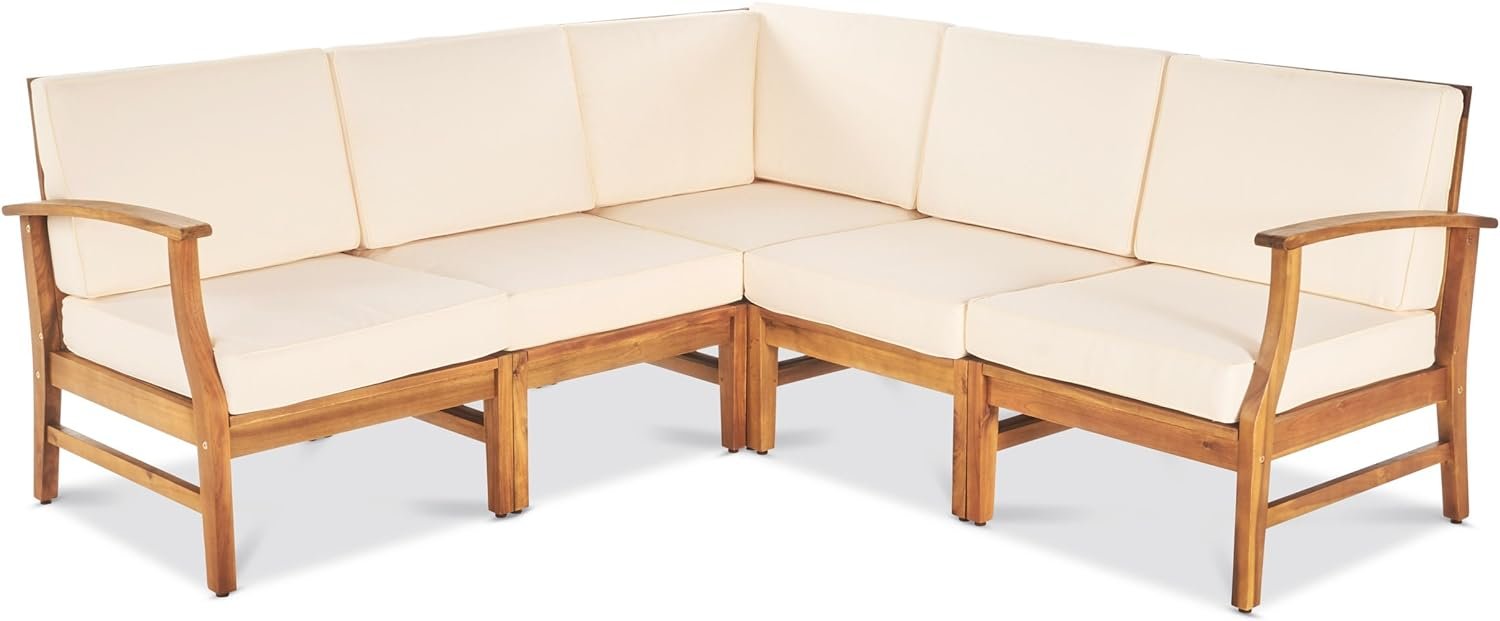 Perla - 5 Pieces Sofa Set - Cream - Image 2