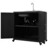 Outdoor Movable Kitchen Sink Patio Modular Kitchen Sink Station With Cabinet For Garden, Patio, Backyard - Matte Black - Image 14