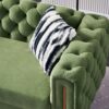 Chesterfield - Modern Tufted Velvet Living Room Sofa, 84.25''W Couch - Mint Green - Image 3