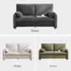 Minimalist 800Lbs Down Filled Sofa, Multiple Colors, Chenille - Gray - Image 9