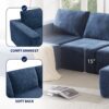 Modular U Shaped Sectional With Ottomans, Luxury Cloud Floor Couch With Deep Seat Fully Compressed Upholstered Sofa - Navy - Image 23