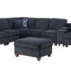 Gina - Sectional Sofa With Ottoman - Black - Image 18