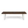 Intrinsic - Outdoor Dining Bench With Iron Legs And Slat Top - Dark Brown / White - Image 4