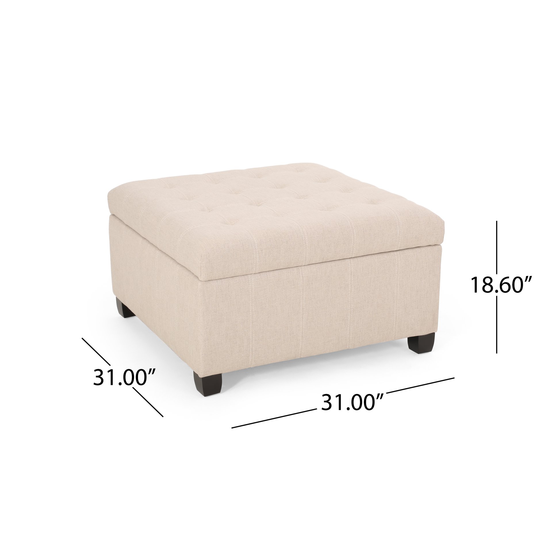 Isabella - Ottoman Storage Solution - Wheat - Image 3