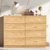 Modern Natural 8 Drawer Dresser For Bedroom With Ample Storage, Sturdy And Safe - Natural - Image 2