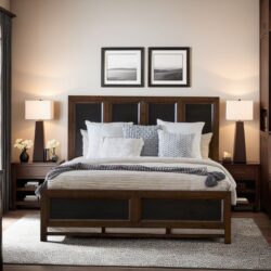 Branson - King Size Panel Bed, Two Tone - Brown