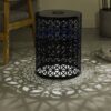 Modern Iron Solar Side Table With Built Light - Dark Blue - Image 7