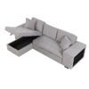 Pull Out Sleeper Sofa Reversible L-Shape 3 Seat Sectional Couch With Storage Chaise And 2 Stools For Living Room Furniture Set - Gray - Image 16