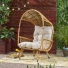 Outdoor Wicker Standing Basket Chair With Cushion - Brown - Image 9