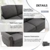 Pull Out Sofa Bed Loveseat Sleeper With Twin Size Memory Mattress With Two USB Ports For Living Room Spaces - Gray - Image 5
