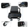 Rolling Creeper Garage Seat With 3 Built In Drawers, Rolling Tool Chest For Shop Or Garage - Black - Image 6