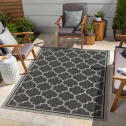 Sunshine - 7'10" X 10'3" Polypropylene Indoor, Outdoor Area Rug - Anthracite