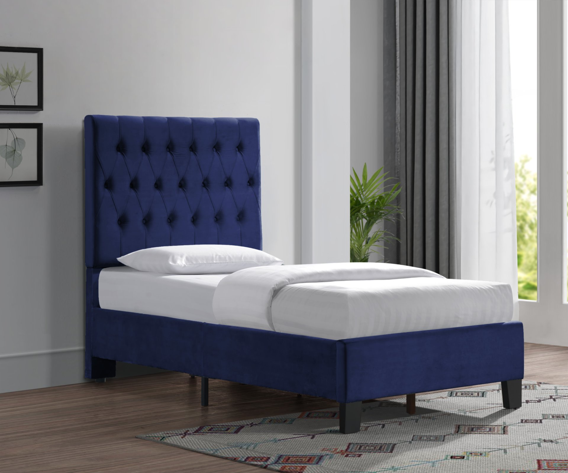 Luma - Twin Upholstered Bed - Blue - Image 7