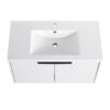 Contemporary Wall Mounted Bathroom Vanity With Resin Sink & Soft Close Doors - White - Image 12