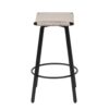 Counter Height Bar Stools Backless Handwoven Kitchen Dining Chairs With Round Footrest (Set of 2) Weaving Pub Stoo - Creamy White - Image 10