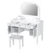 Elegant Makeup Vanity Desk With Adjustable Mirror And Storage And Construction - White - Image 8