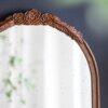 Hand Carved Rose Antique Mirror Frame, Wood Arch Mirror Wall Decor For Living Room, Bathroom, Entryway - Brown - Image 7