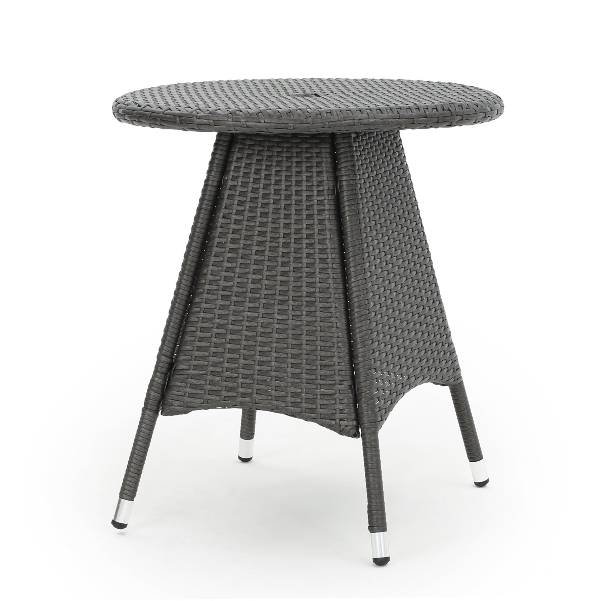 Outdoor Rattan Bistrotable With Surface Round - Gray - Image 5